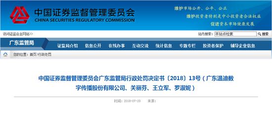 温迪数字两年年报造假隐瞒诉讼 公司及3位高层被罚 中国金融观察网www.chinaesm.com